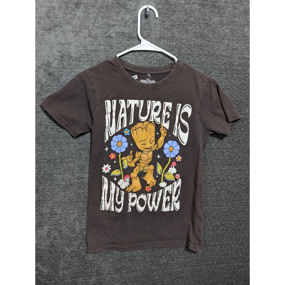 Marvel Guardians of the Galaxy Groot Nature Is My Power Graphic Tee Shirt Small